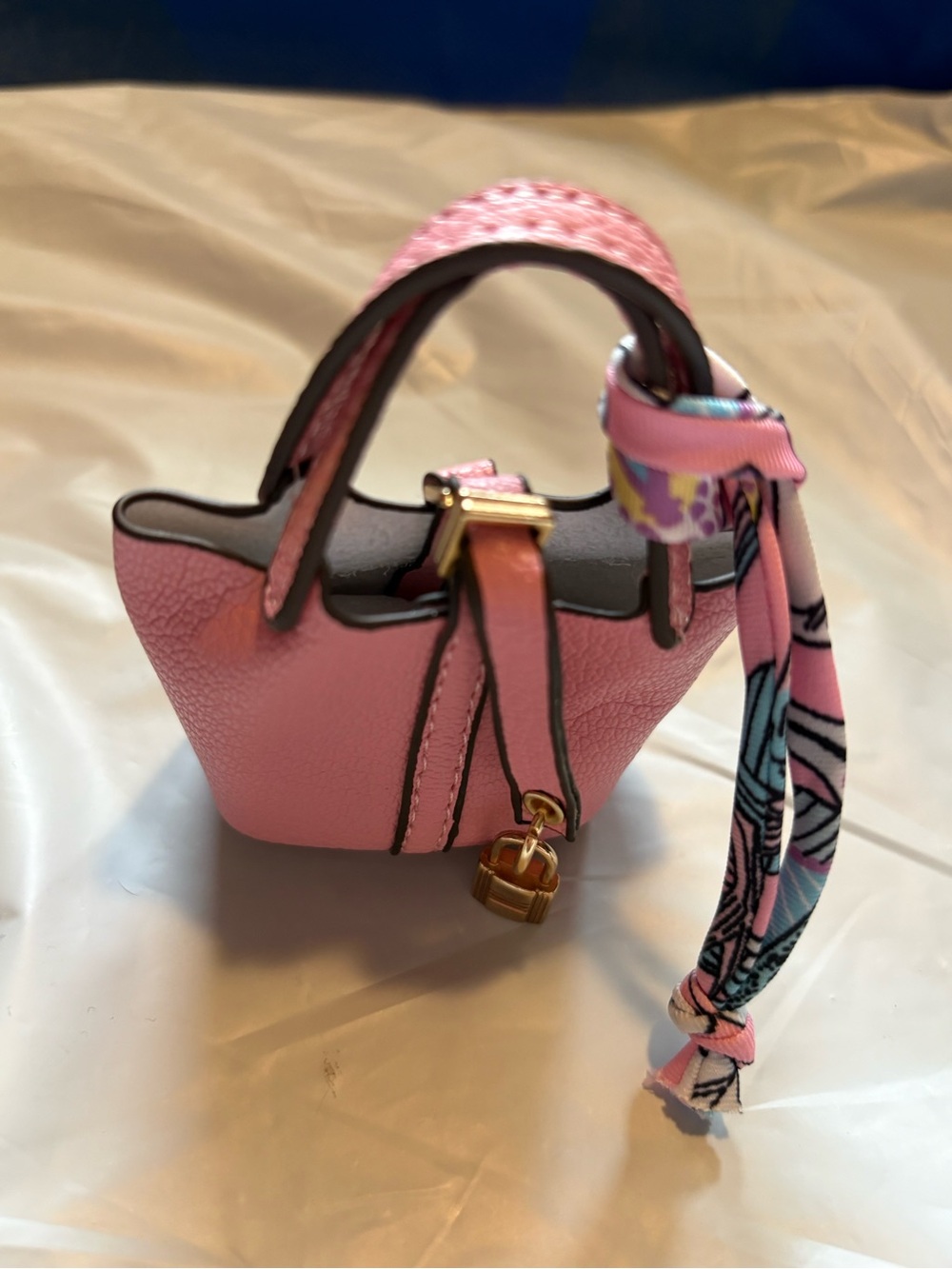 Bag Charm Pink Mini Tote with Gold Hardware 3/$18 - Picture 2 of 3